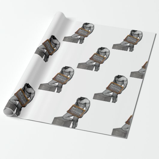 Papier Cadeau SlipperyJoe's Thanksgiving man hot six pack abs un (Déroulé)