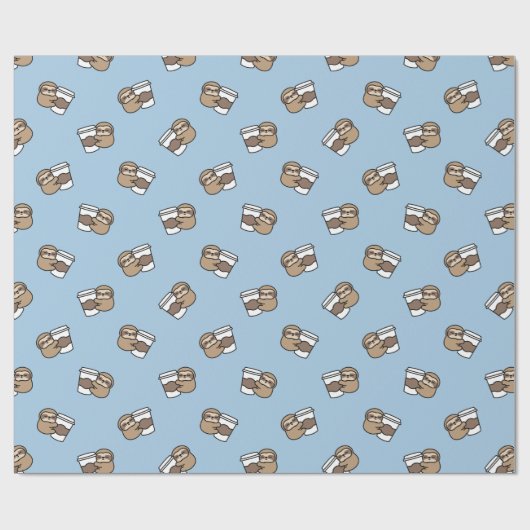 Papier Cadeau Sloth and Coffee (Plat)