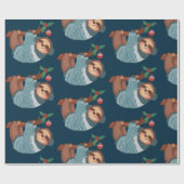 Papier Cadeau Sloth Christmas (Plat)