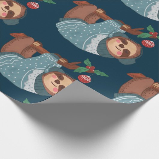 Papier Cadeau Sloth Christmas (Coin)