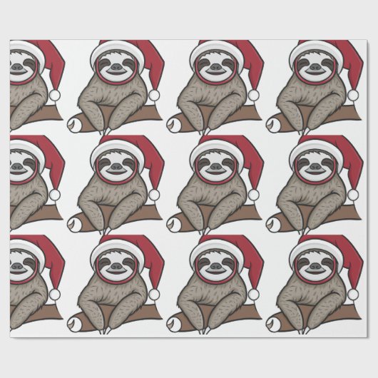 Papier Cadeau Sloth Christmas (Plat)