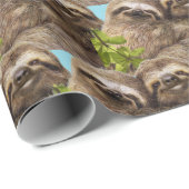 Papier Cadeau Sloth Couple (Coin rond)