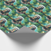 Papier Cadeau Sloth Licking a Rainbow Ice Cream Cone (Coin)