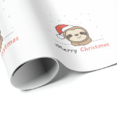 Papier Cadeau Sloth Noël Neige Hiver Animaux Fentes (Coin rond)