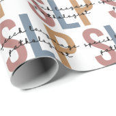 Papier Cadeau SLP Voix Pathologiste Motif rétro (Coin rond)