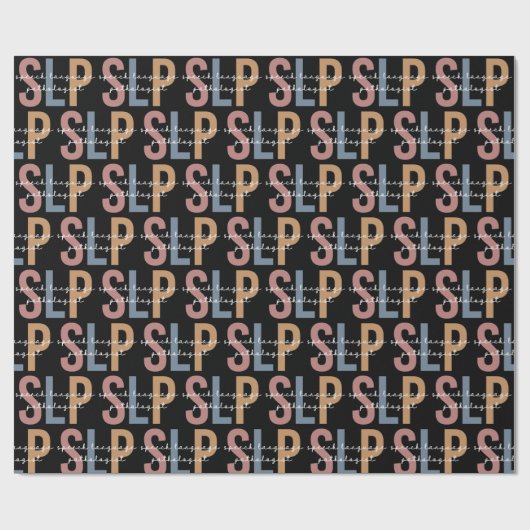 Papier Cadeau SLP Voix Pathologiste Motif rétro (Plat)