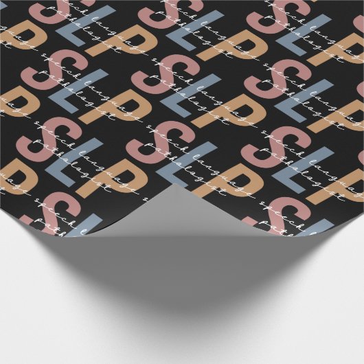 Papier Cadeau SLP Voix Pathologiste Motif rétro (Coin)