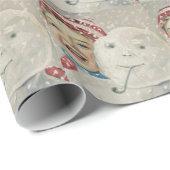 Papier Cadeau Smiling Boy Snowman Snow Pipe Knit Casquette (Coin rond)