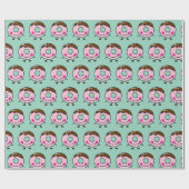 Papier Cadeau Smiling Sprinkle Donut Character Art (Plat)