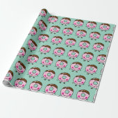 Papier Cadeau Smiling Sprinkle Donut Character Art (Déroulé)