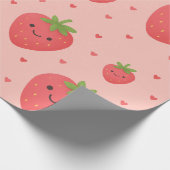 Papier Cadeau Smiling Strawberry Kids Birthday Decor (Coin)