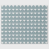 Papier Cadeau Smoky Teal Geometric Hearts Valentine Gift (Plat)