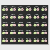 Papier Cadeau Smoochies Drôle Baiser Mochi Pun Dark BG (Plat)