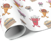 Papier Cadeau SNACK ATTAQUE D'ANNIVERSAIRE Papier à envelopper (Coin rond)