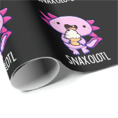 Papier Cadeau Snaxolotl Funny Axolotl Pun Dark BG (Coin rond)