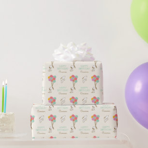 Papier Cadeau Snoopy et Ballons Anniversaire