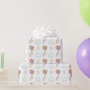 Papier Cadeau Snoopy et Ballons Anniversaire