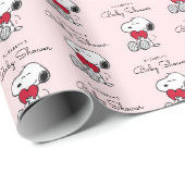 Papier Cadeau Snoopy | Little Sweetheart Baby Shower Wrapping Pa (Coin rond)