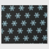 Papier Cadeau Snow Flake Wrapping Paper On Black Backing (Plat)