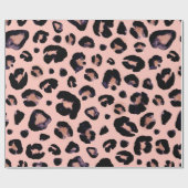 Papier Cadeau Snow Leopard noir gris beige arrière - plan sans c (Plat)