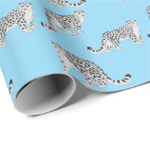 Papier Cadeau Snow Leopards (Coin rond)