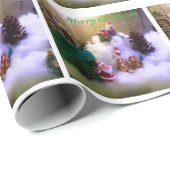 Papier Cadeau Snow Village -Terrarium Photo - (Coin rond)