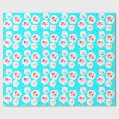 Papier Cadeau Snowball et Snowman Bleu clair (Plat)