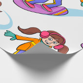 Papier Cadeau Snowboard Girl Snow Fun Wraping Papier