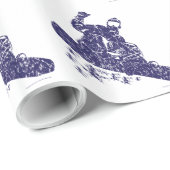 Papier Cadeau Snowboarder capte AIR (Coin rond)