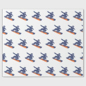 Papier Cadeau Snowboarder silhouette - Choisir la couleur arrièr (Plat)