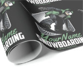 Papier Cadeau Snowboarding sur mesure Planche de snowboard shred (Coin rond)