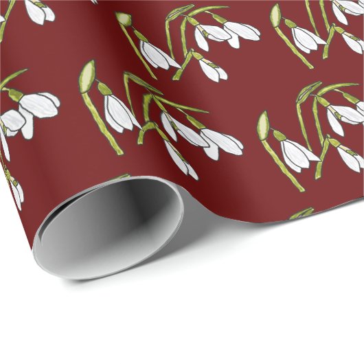 Papier Cadeau Snowdrops (Coin rond)
