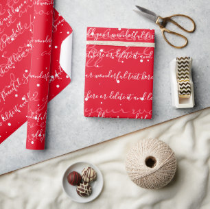 Papier Cadeau  Snowfall de texte de script personnalisé minimal