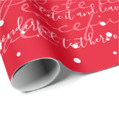 Papier Cadeau Snowfall de texte de script personnalisé minimali (Coin rond)