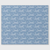 Papier Cadeau Snowflake Avion en bleu -  (Plat)