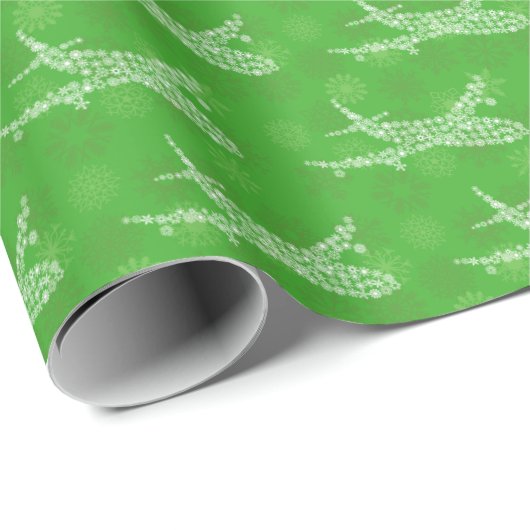 Papier Cadeau Snowflake Avion en vert - (Coin rond)