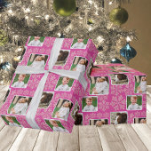 Papier Cadeau Snowflake Berry Bling 3 Photo Collage Noël