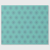 Papier Cadeau Snowflake Blue Motif Motif hiver (Plat)
