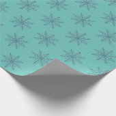 Papier Cadeau Snowflake Blue Motif Motif hiver (Coin)