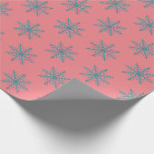 Papier Cadeau Snowflake Blue Motif Motif hiver (Coin)