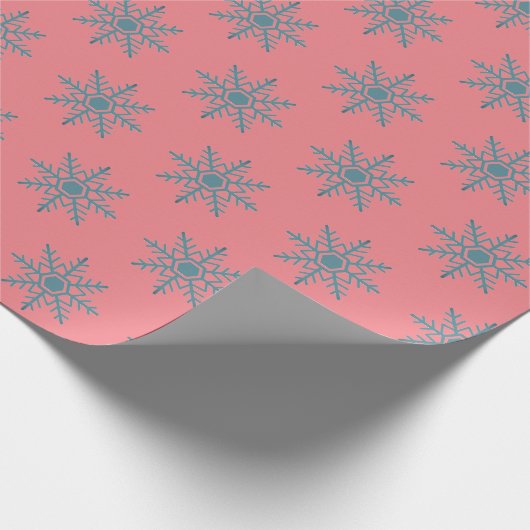 Papier Cadeau Snowflake Blue Motif Motif hiver (Coin)