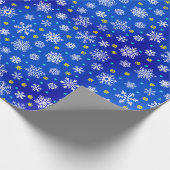 Papier Cadeau Snowflake marine bleu royal bleu moderne chic élég (Coin)