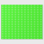 Papier Cadeau Snowflake Motif de vacances Neon Green Noël (Plat)