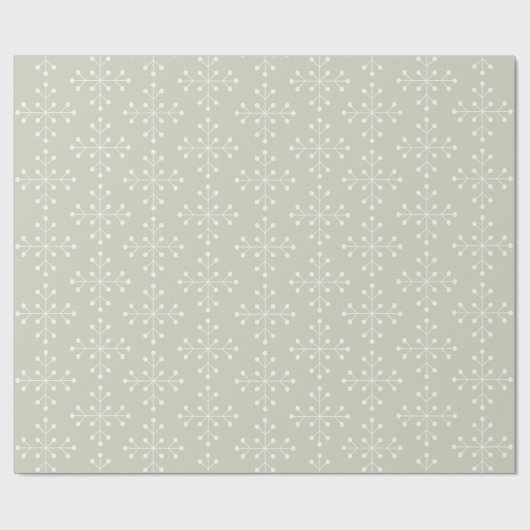 Papier Cadeau Snowflake Motif - Sage Green (Plat)