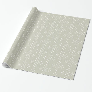 Papier Cadeau Snowflake Motif - Sage Green