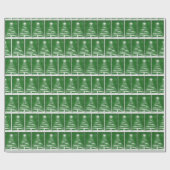 Papier Cadeau Snowflake sapin de Noël vert (Plat)