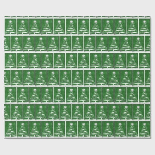 Papier Cadeau Snowflake sapin de Noël vert (Plat)