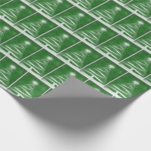 Papier Cadeau Snowflake sapin de Noël vert (Coin)