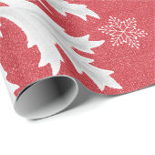 Papier Cadeau Snowflakes à la carte postale de Noël Eve (Coin rond)