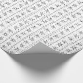 Papier Cadeau Snowflakes Abstraits De Noël Blanc Et Gris (Coin)